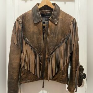 Brown Fringe Leather Jacket